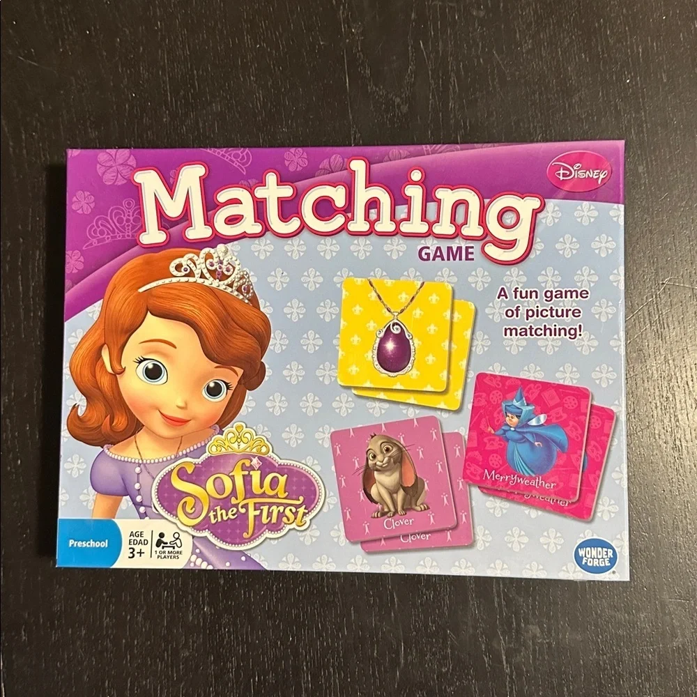 Disney Sofia the First Matching Game - Purple and Yellow
